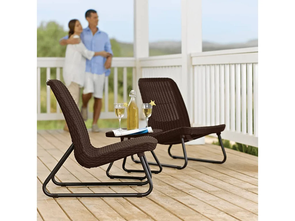 Salon de jardin 3 pcs Rio Cappuccino 218157