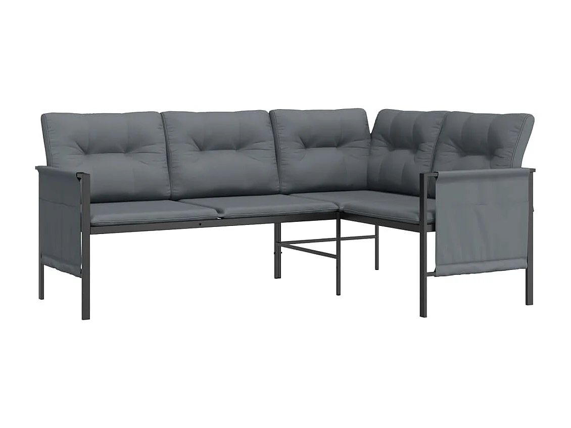 2-tlg. Garten-Lounge-Set Anthrazit Stahl