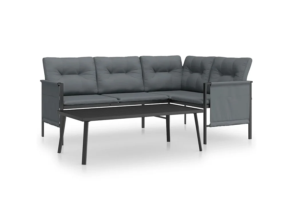 Set Salotto da Giardino 2 pz in Acciaio Antracite