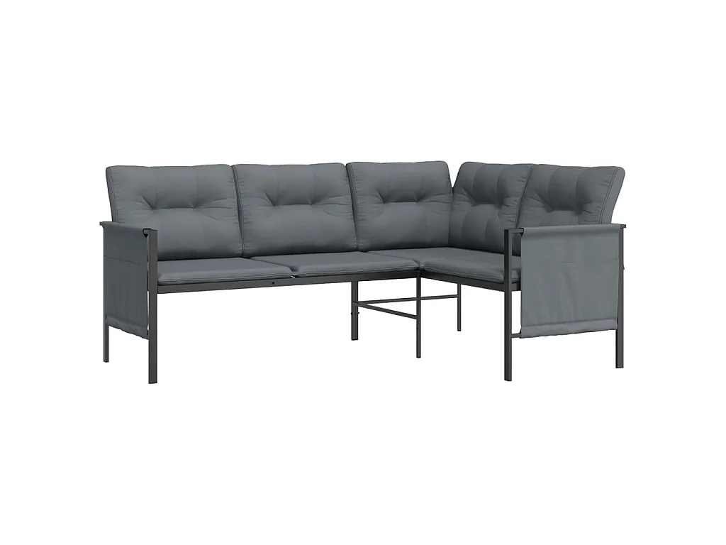 Set Salotto da Giardino 2 pz in Acciaio Antracite