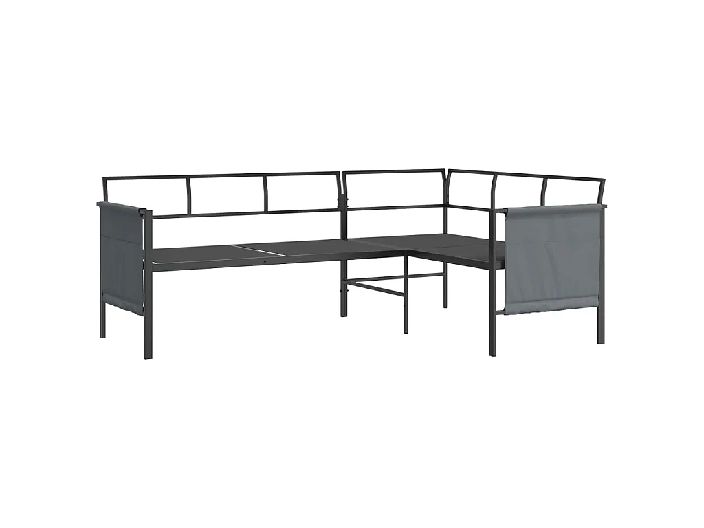 Set Salotto da Giardino 2 pz in Acciaio Antracite