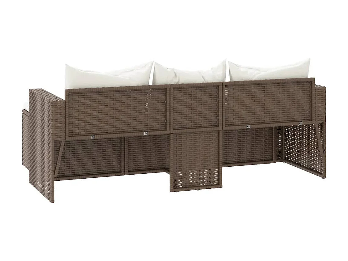 Garten-Lounge-Set Braun Poly Rattan