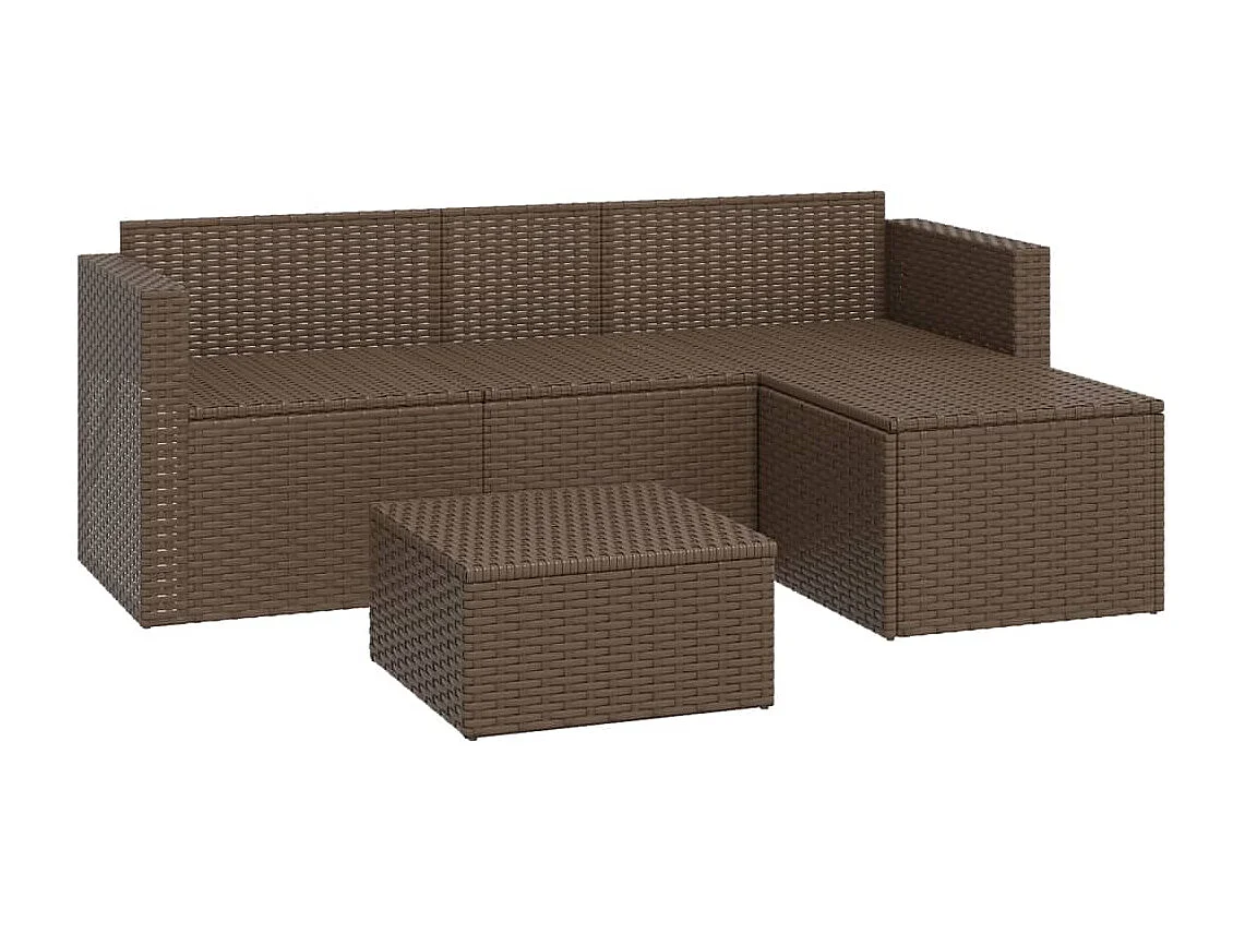 Garten-Lounge-Set Braun Poly Rattan
