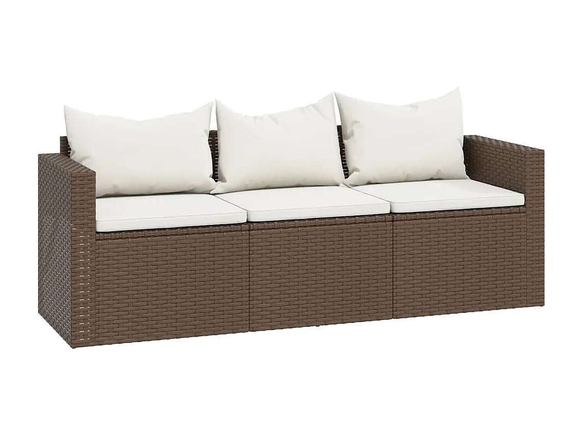 Garten-Lounge-Set Braun Poly Rattan