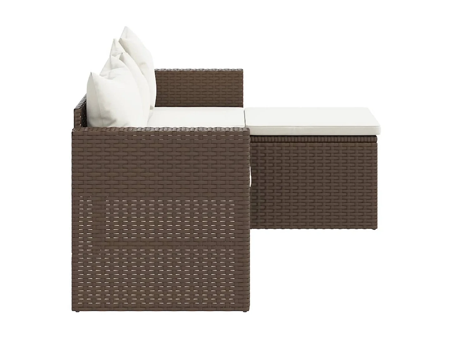 Garten-Lounge-Set Braun Poly Rattan