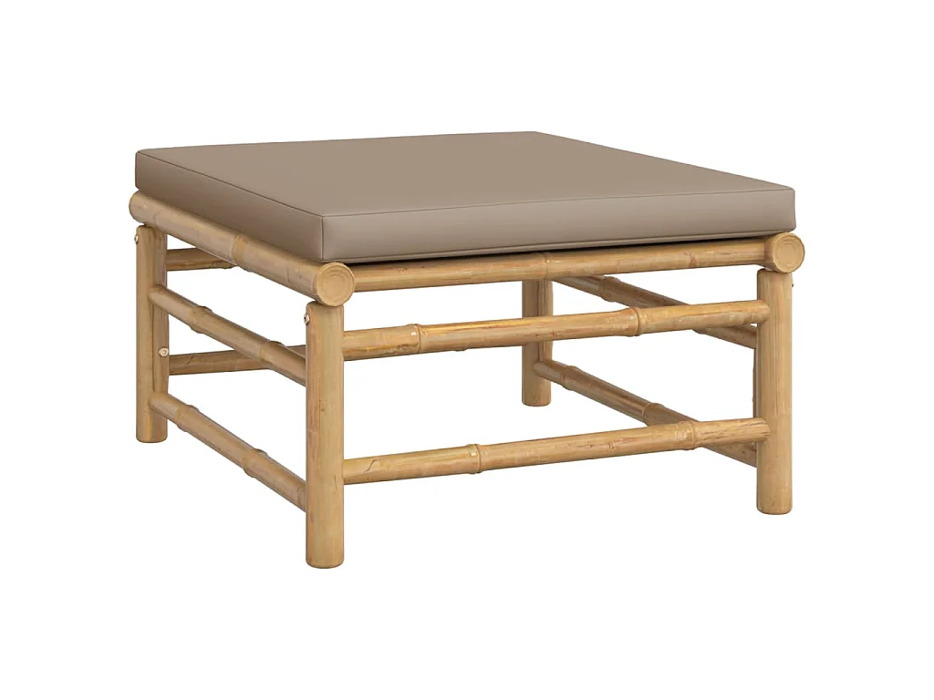 12-tlg. Garten-Lounge-Set mit Kissen Taupe Bambus