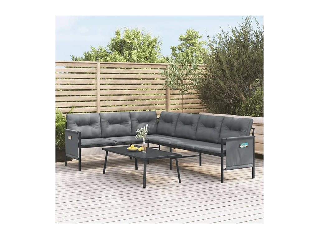 Set Salotto da Giardino 2 pz in Acciaio Antracite