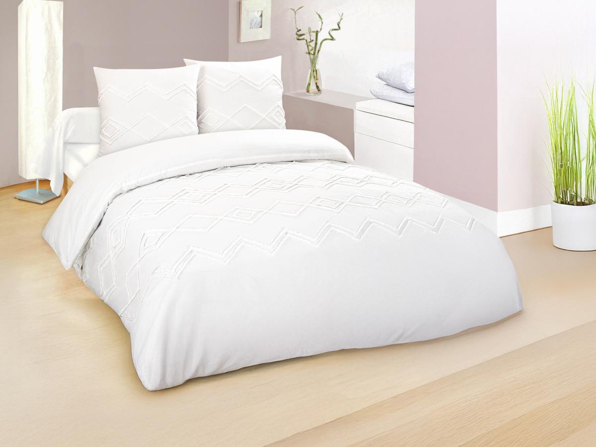 Bettwäsche aus 100% Baumwolle 57 Fäden/cm² - Bettbezug 240 x 260 cm + 2 Kis günstig online kaufen