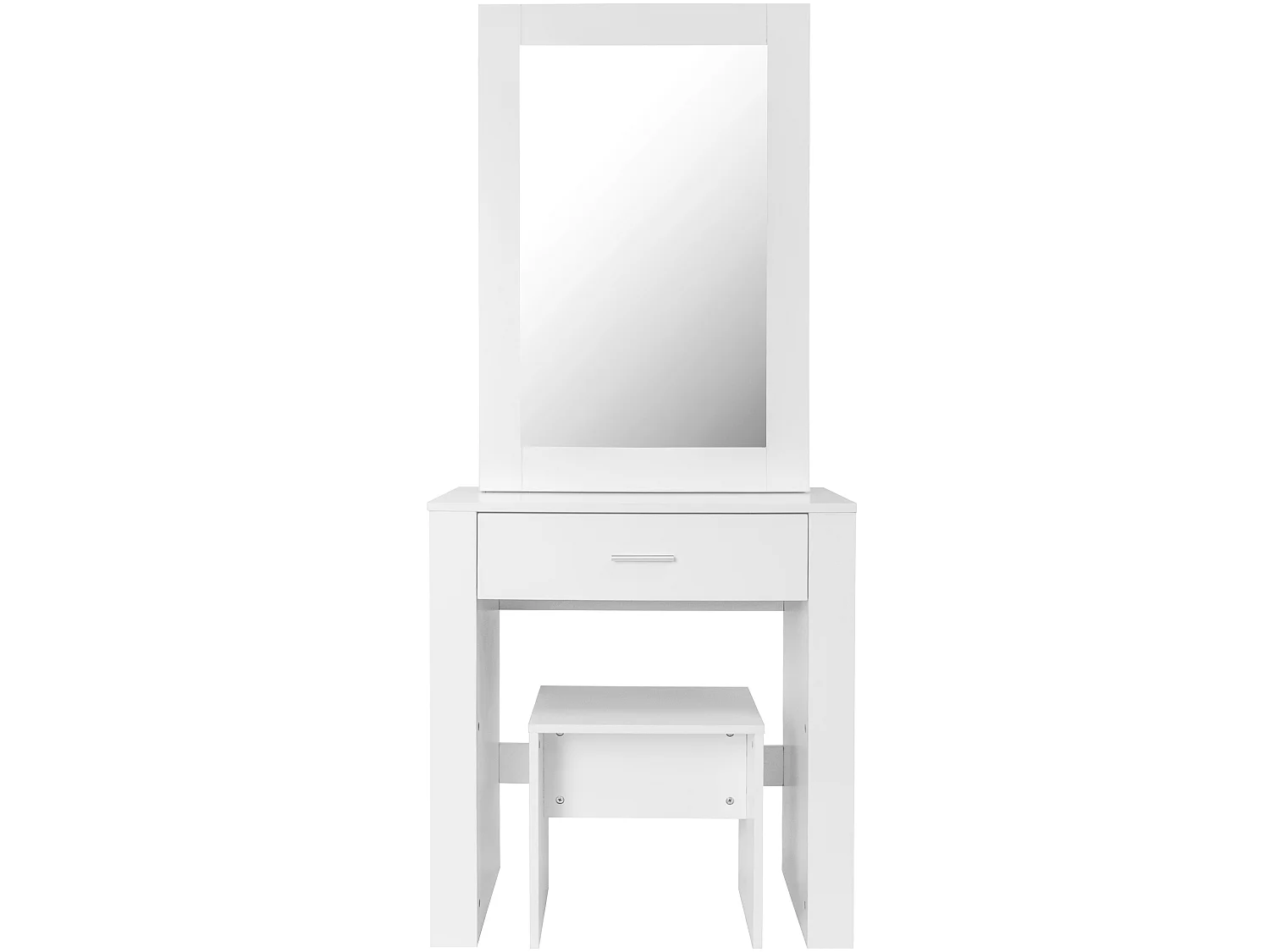 Coiffeuse avec miroirs et tabouret, coiffeuse blanche avec support à maquillage et tiroirs