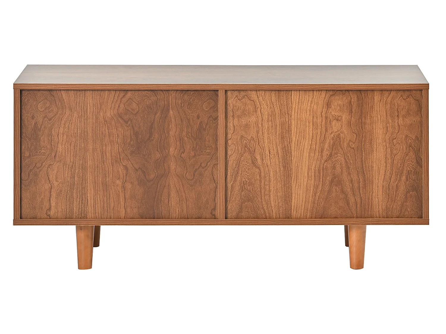 Zapatero de ratán con 2 puertas y estante regulable, color nogal, 104*40*48 cm