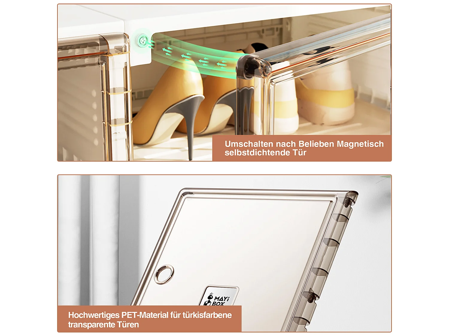 Meuble à chaussure portable avec portes et étagères