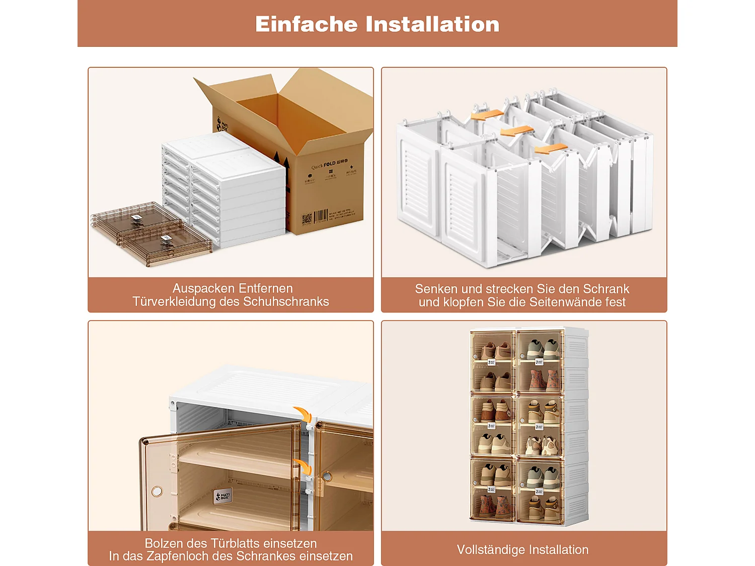Meuble à chaussure portable avec portes et étagères