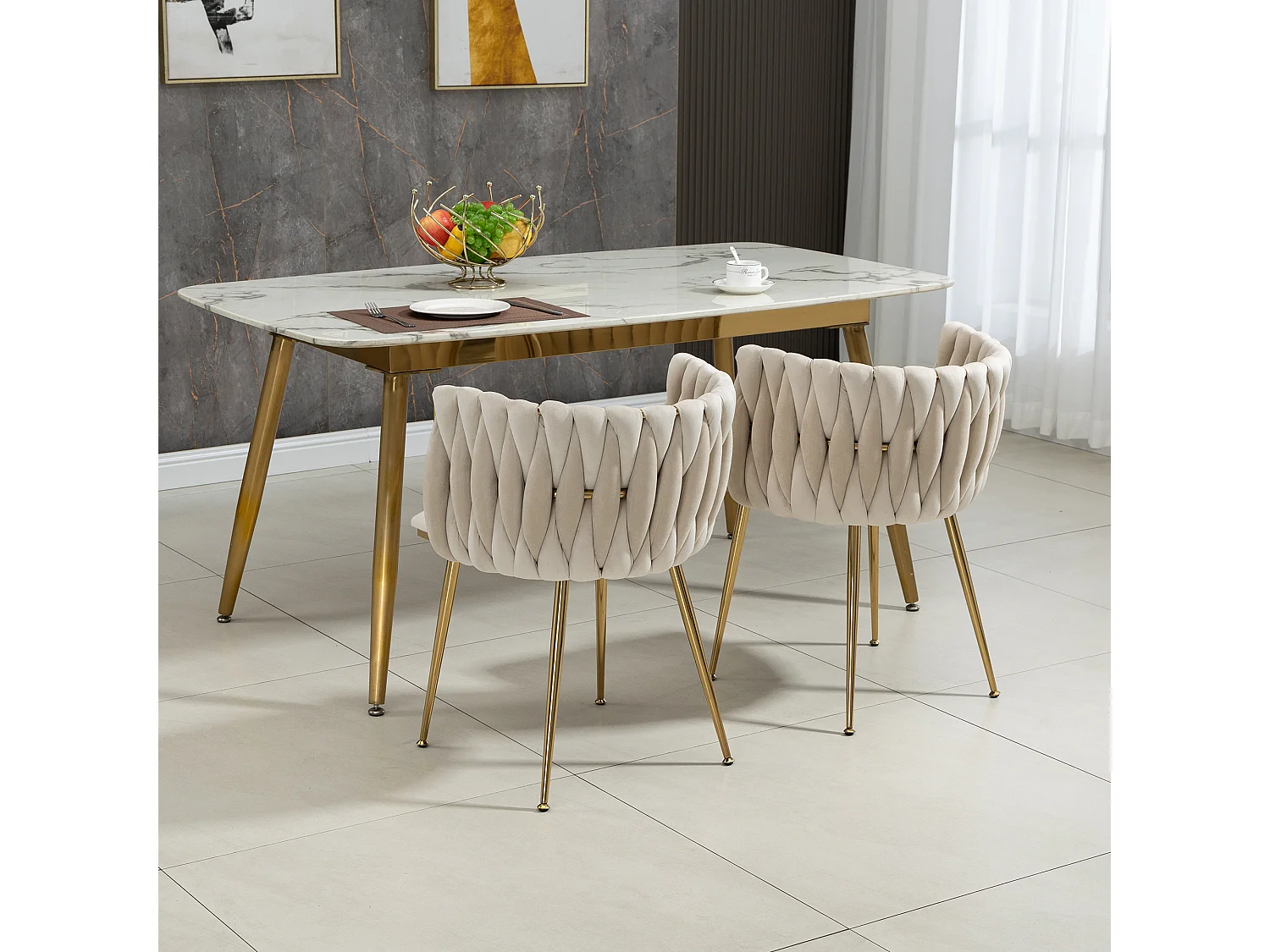 Fluwelen vrijetijdsstoel met ijzeren metalen poten - set van 2 stuks