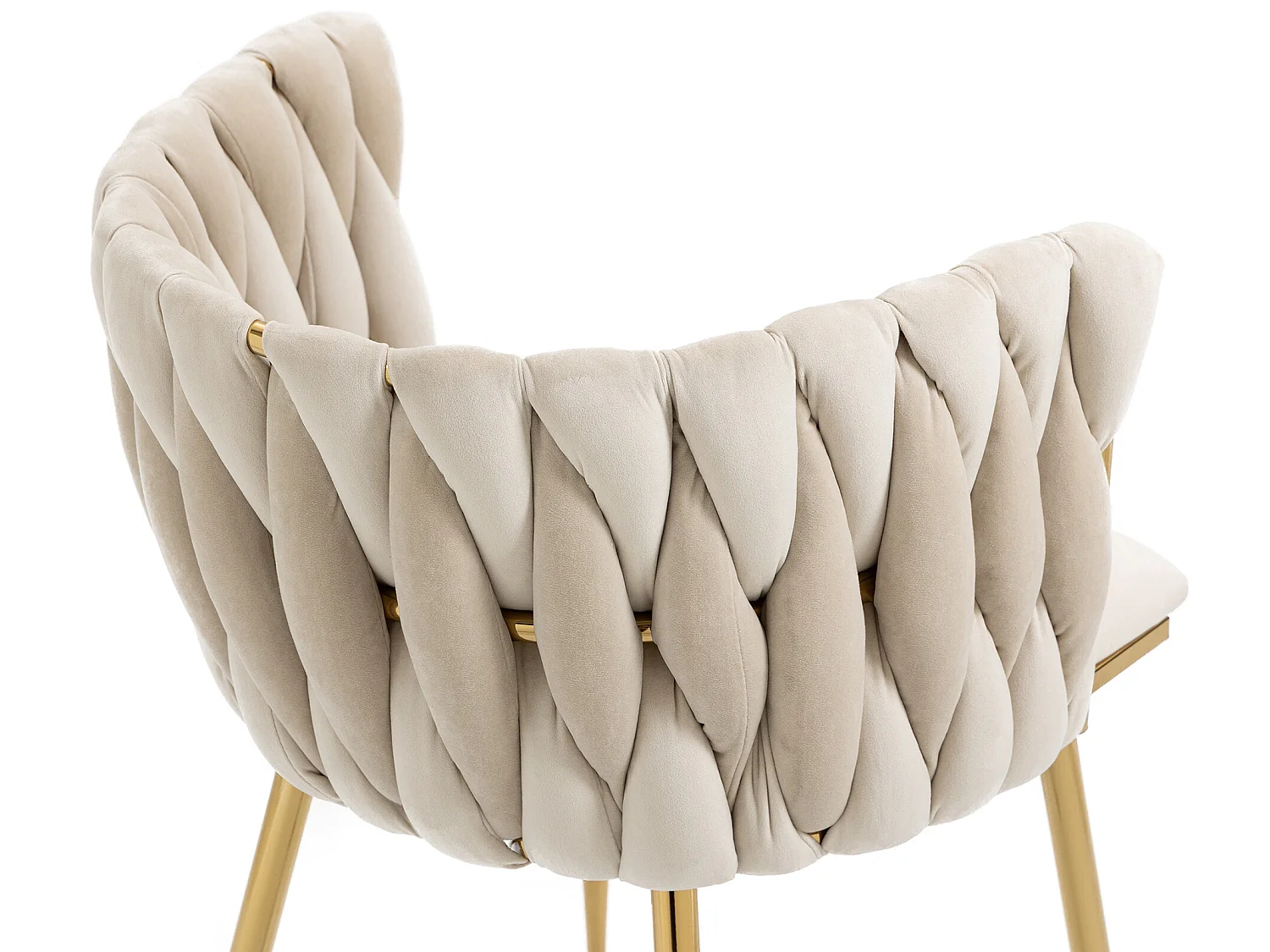 Fluwelen vrijetijdsstoel met ijzeren metalen poten - set van 2 stuks