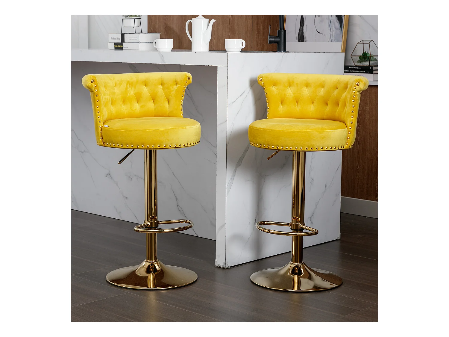 Ensemble de 2 chaises de comptoir réglables en hauteur