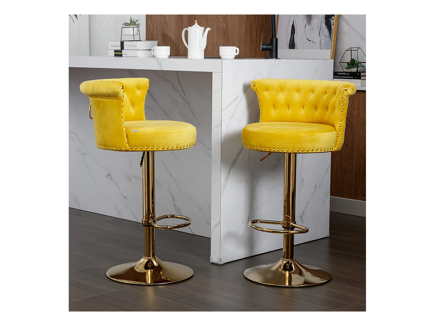 Ensemble de 2 chaises de comptoir réglables en hauteur