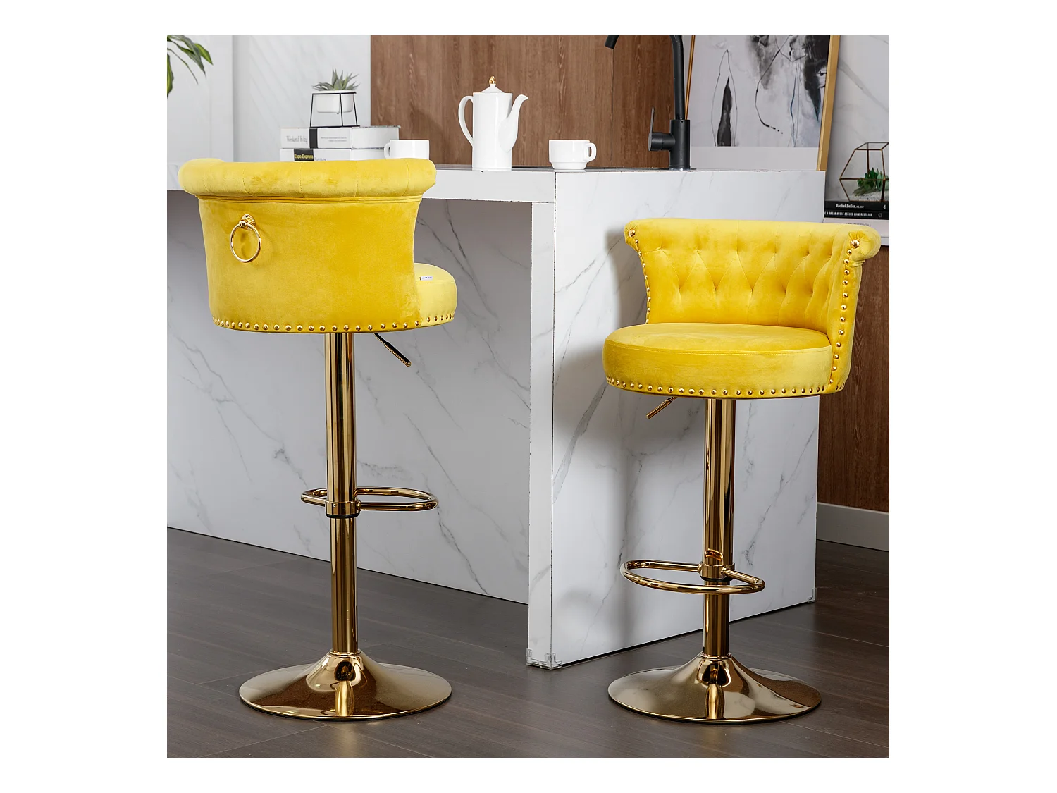 Ensemble de 2 chaises de comptoir réglables en hauteur