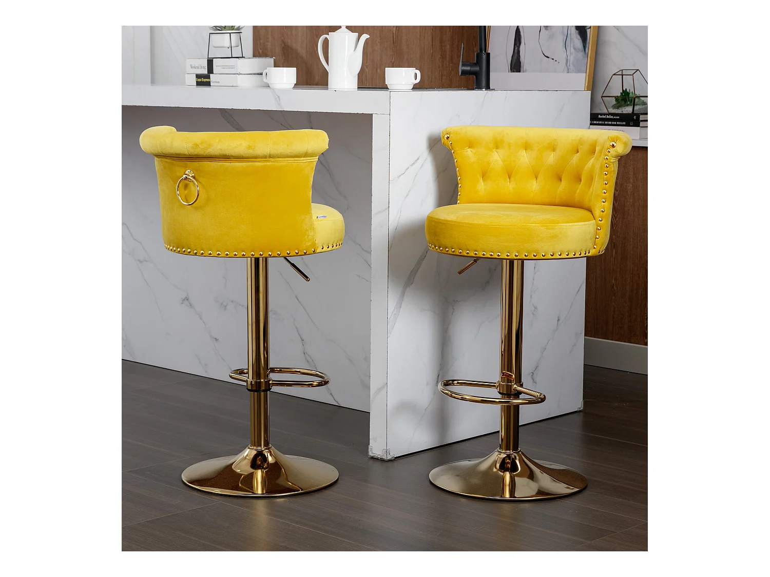 Ensemble de 2 chaises de comptoir réglables en hauteur