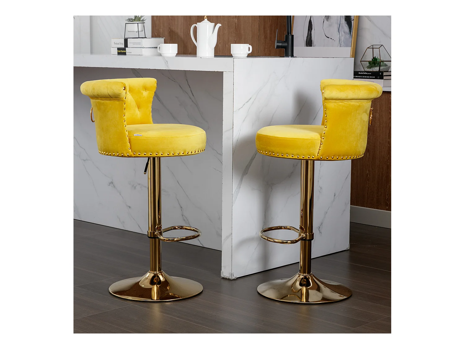 Ensemble de 2 chaises de comptoir réglables en hauteur