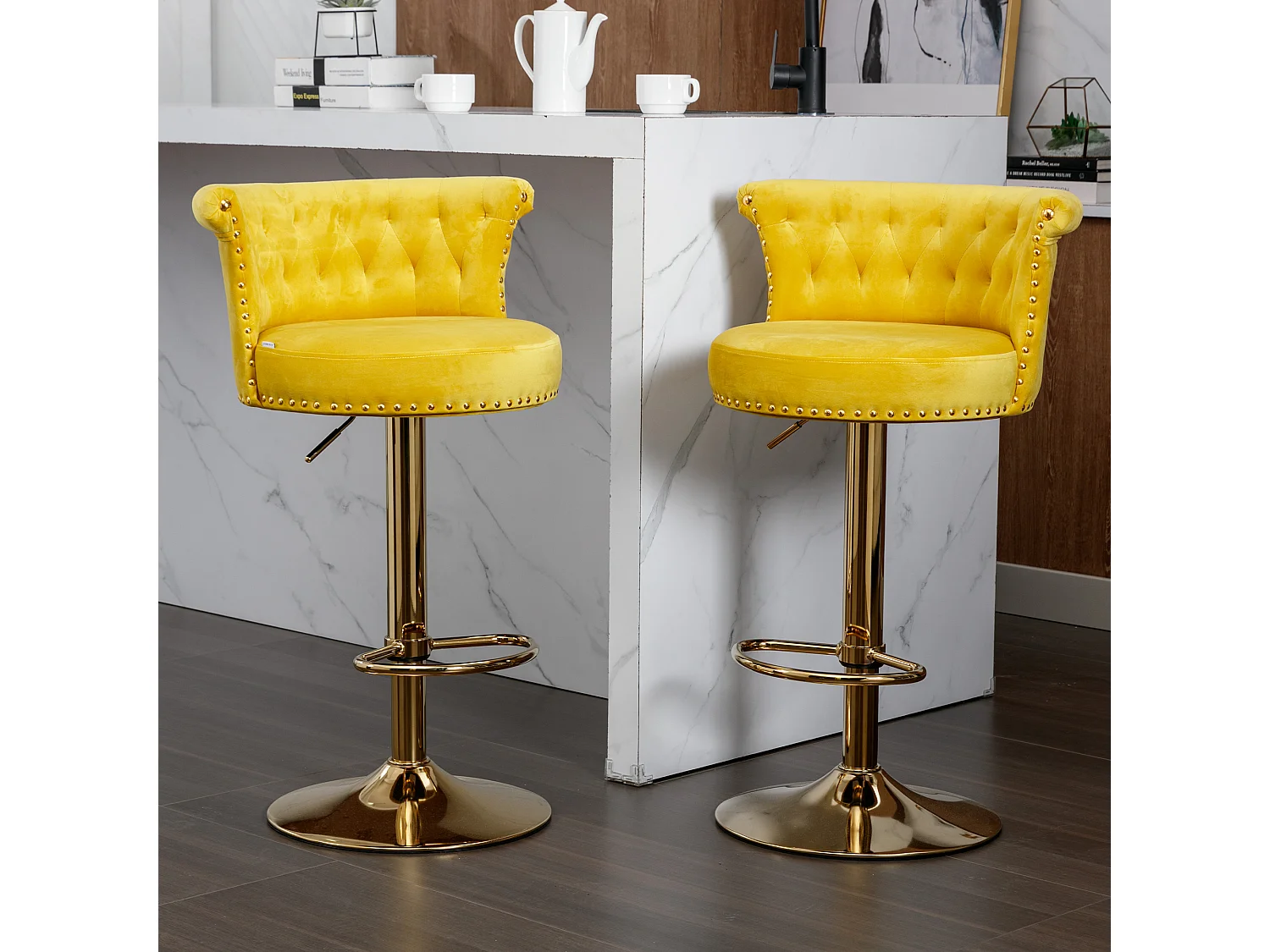 Ensemble de 2 chaises de comptoir réglables en hauteur