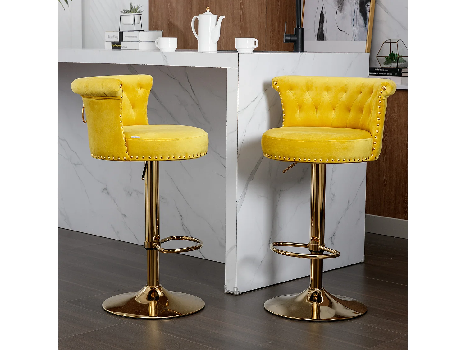 Ensemble de 2 chaises de comptoir réglables en hauteur