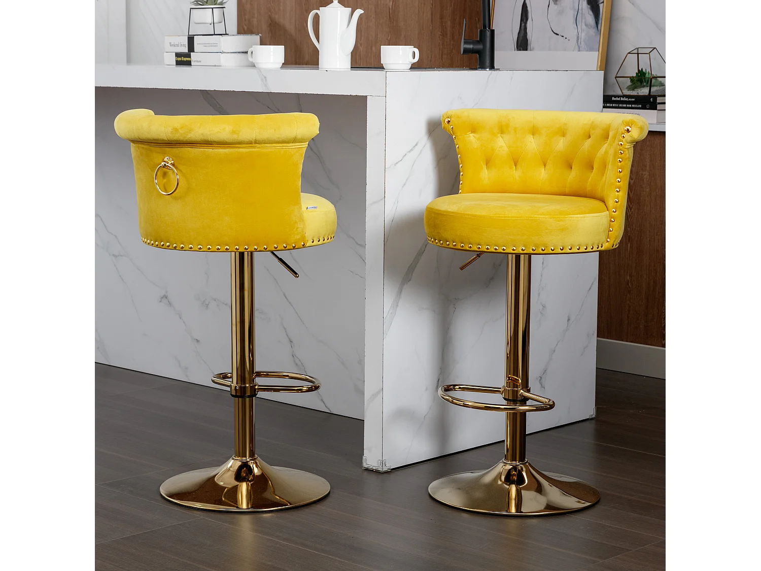 Ensemble de 2 chaises de comptoir réglables en hauteur