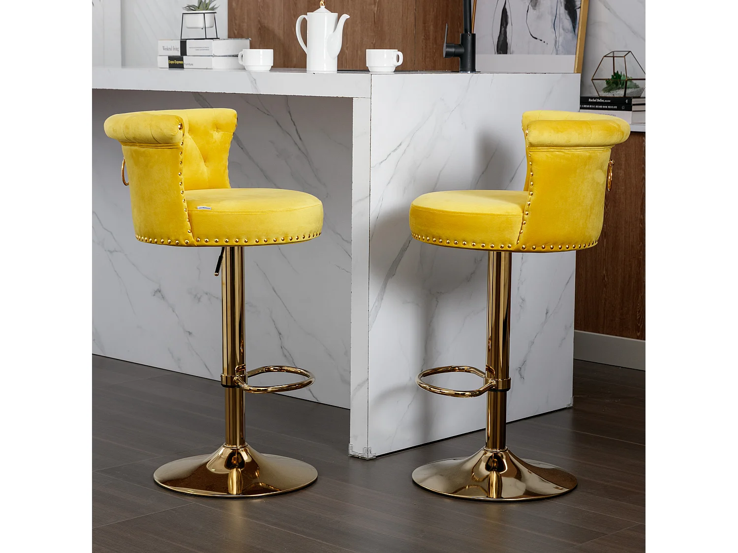 Ensemble de 2 chaises de comptoir réglables en hauteur