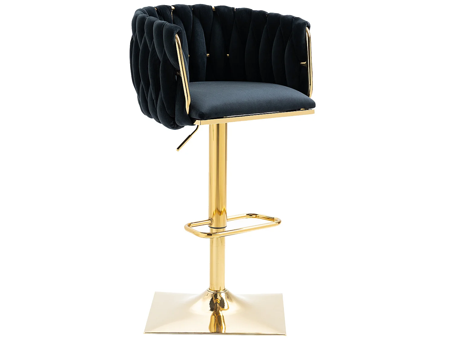 Vintage barstoel met rugleuning en voetsteun - set van 2 stoelen