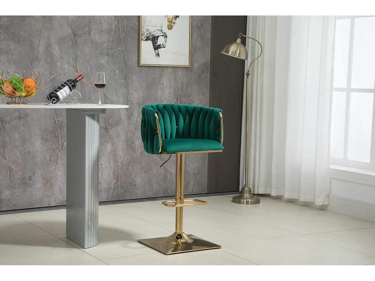 Chaises de bar vintage avec dossier et repose-pieds, chaises de salle à manger de hauteur comptoir