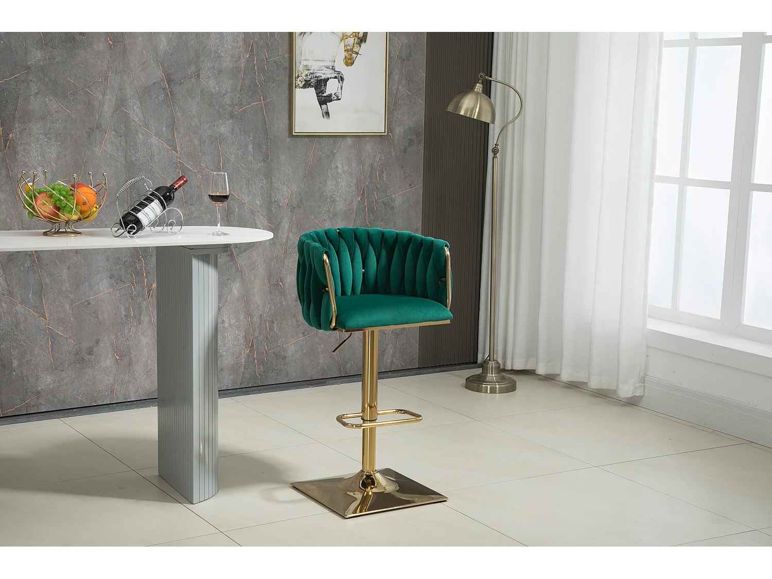 Chaises de bar vintage avec dossier et repose-pieds, chaises de salle à manger de hauteur comptoir