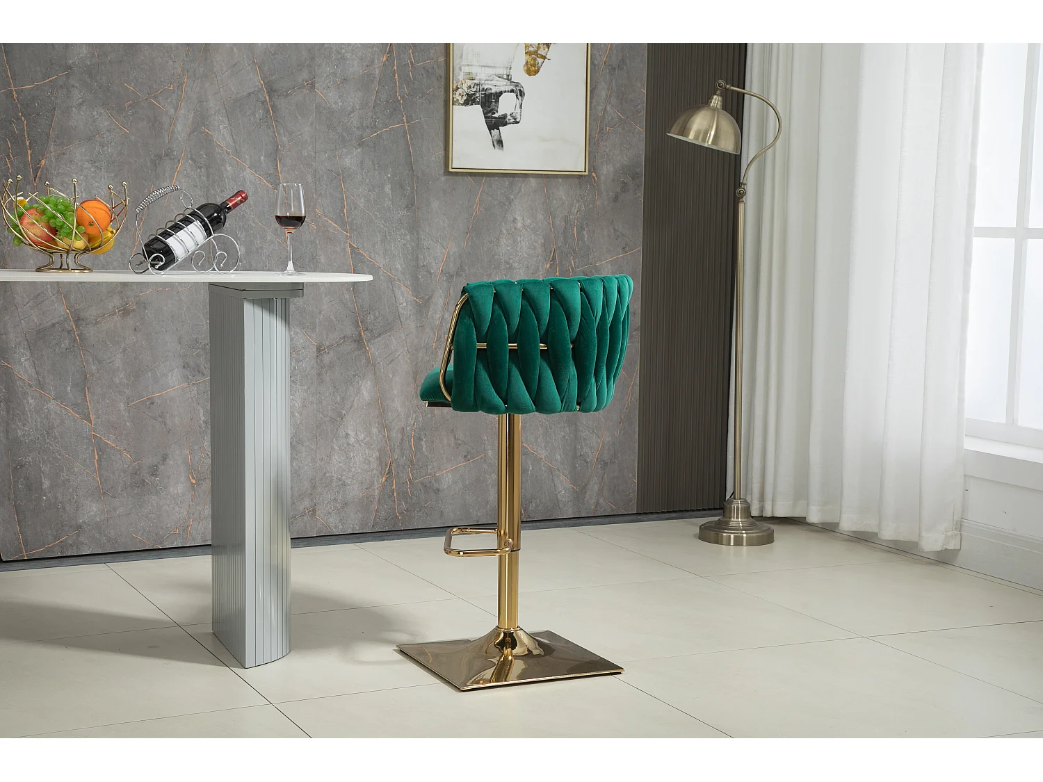 Chaises de bar vintage avec dossier et repose-pieds, chaises de salle à manger de hauteur comptoir