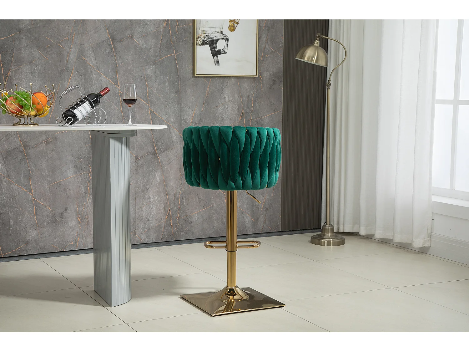 Chaises de bar vintage avec dossier et repose-pieds, chaises de salle à manger de hauteur comptoir