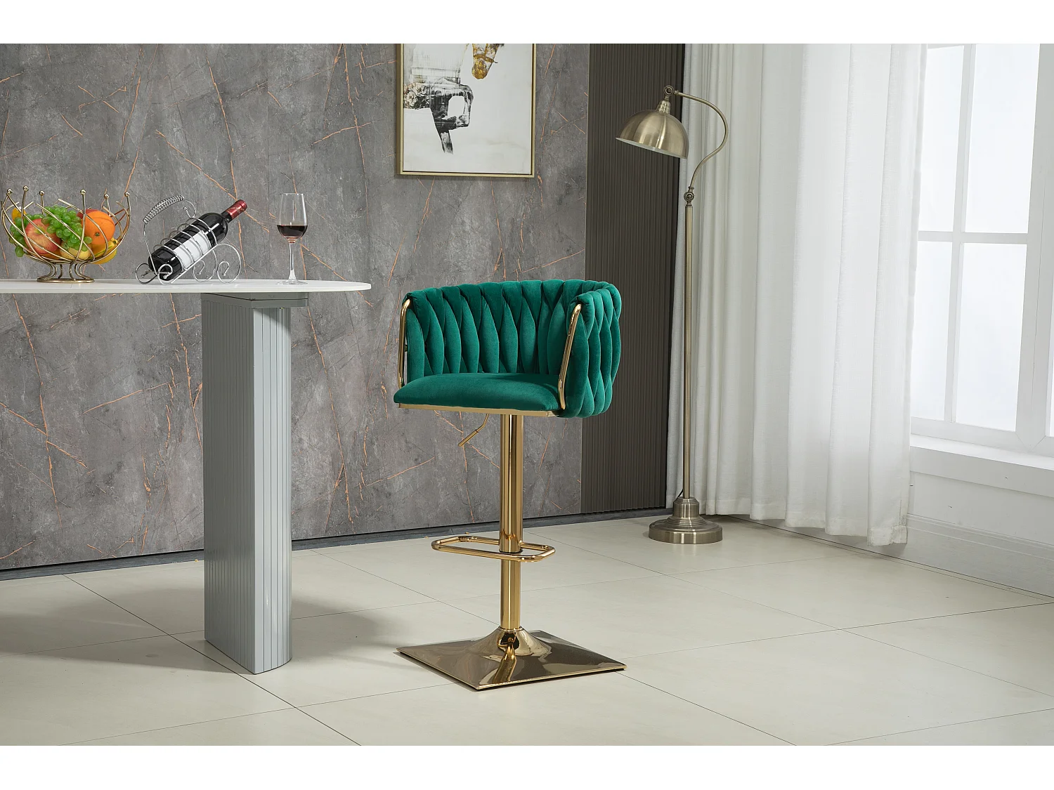 Chaises de bar vintage avec dossier et repose-pieds, chaises de salle à manger de hauteur comptoir