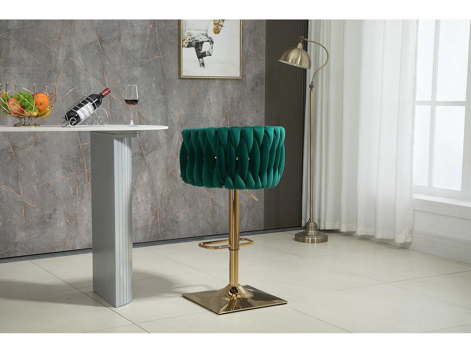 Chaises de bar vintage avec dossier et repose-pieds, chaises de salle à manger de hauteur comptoir