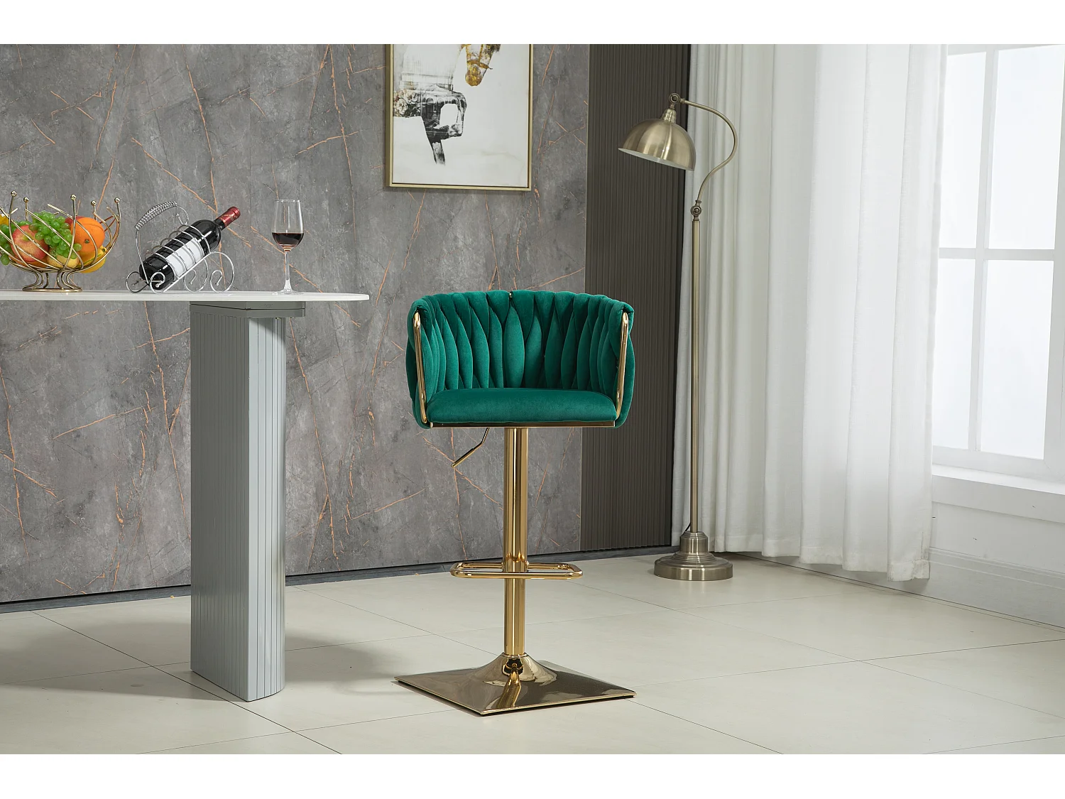 Chaises de bar vintage avec dossier et repose-pieds, chaises de salle à manger de hauteur comptoir