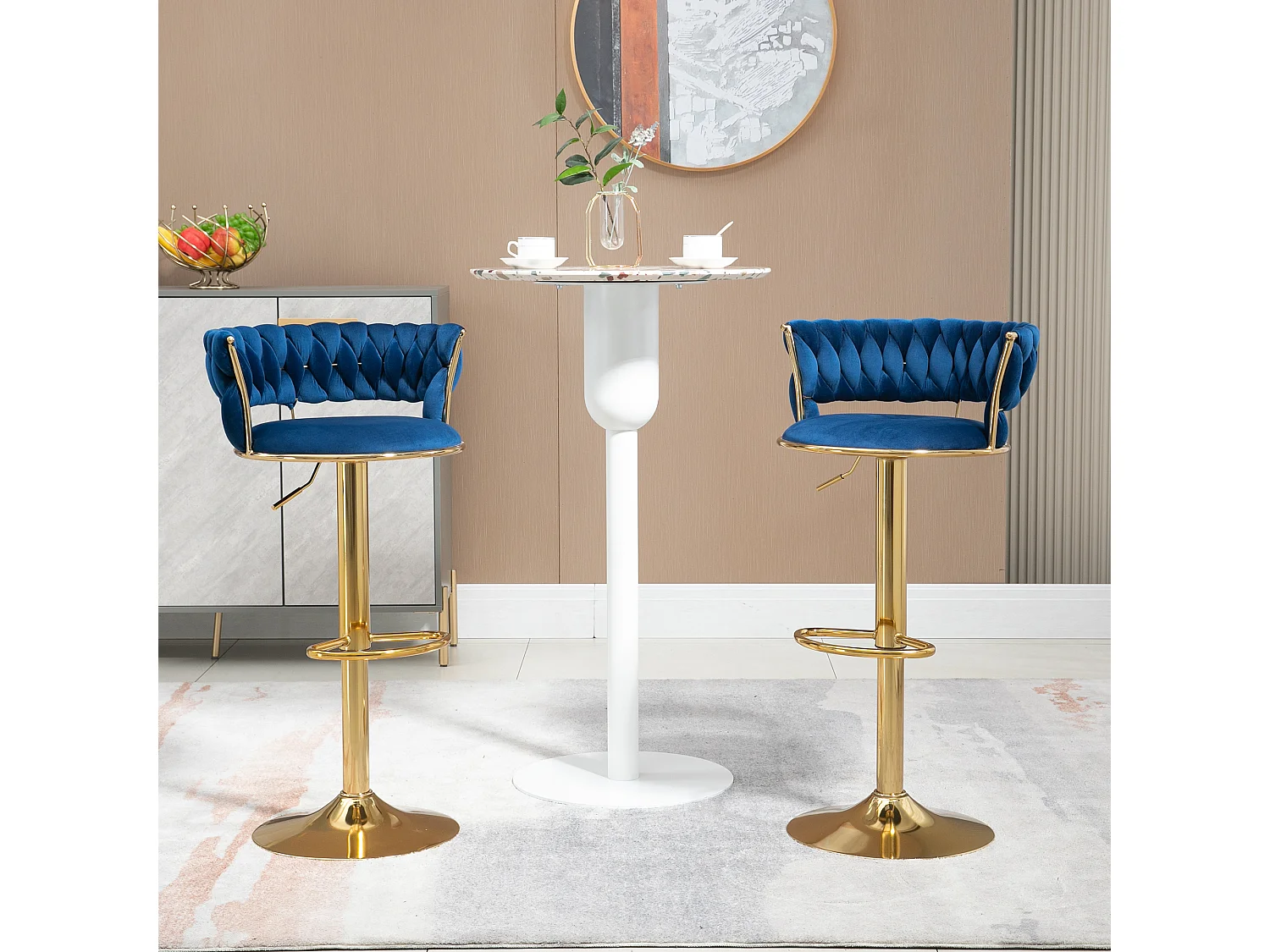 Set van 2 in hoogte verstelbare draaibare barkrukken