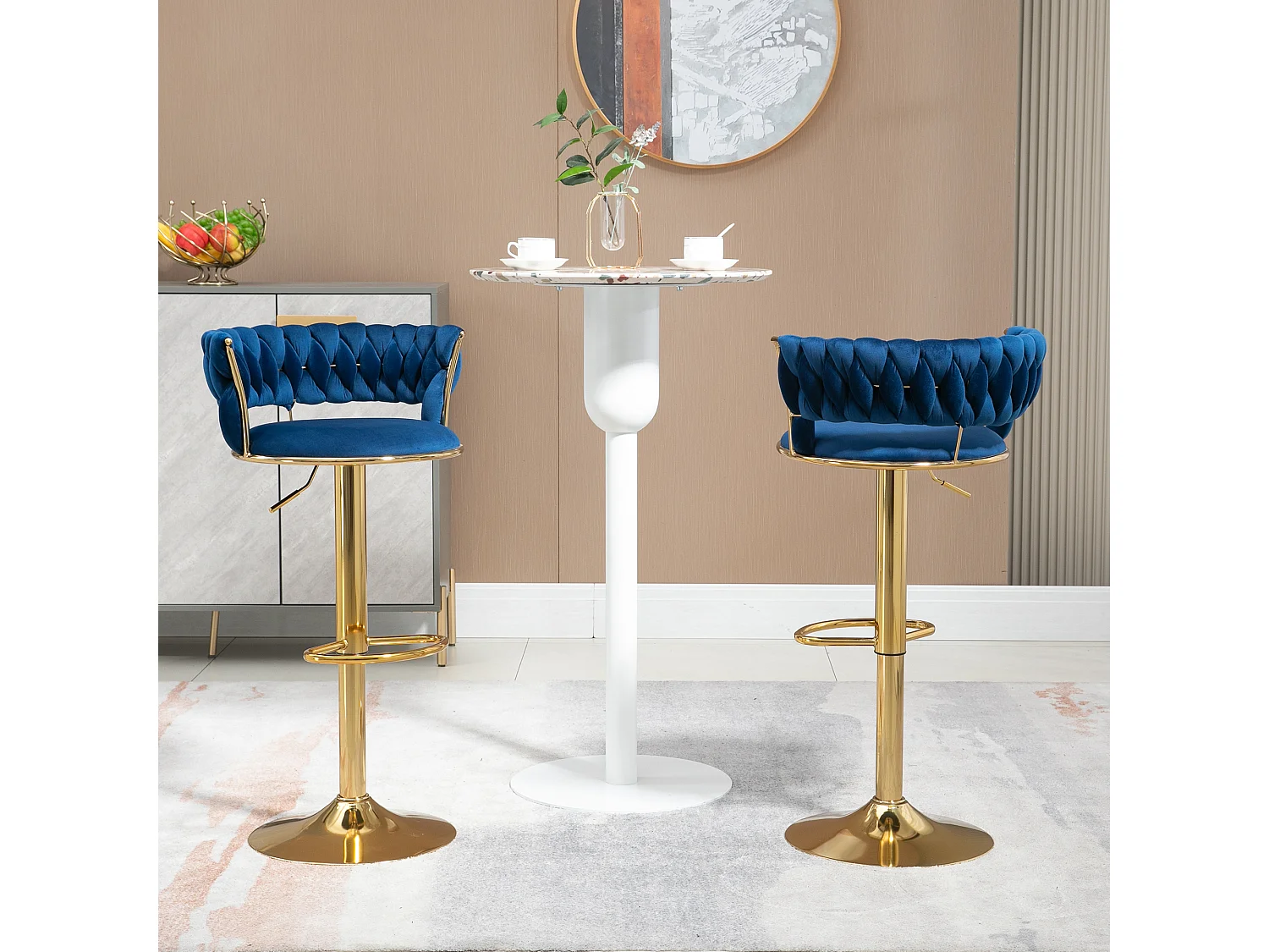 Set van 2 in hoogte verstelbare draaibare barkrukken