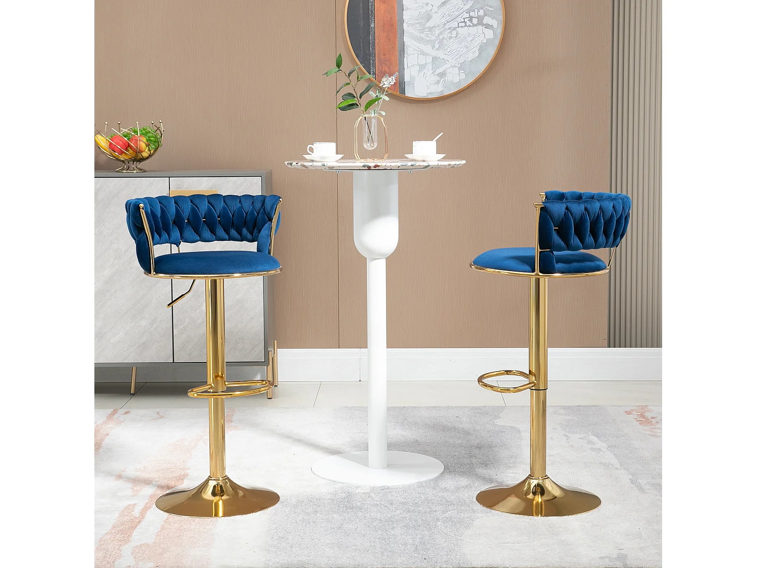 Set van 2 in hoogte verstelbare draaibare barkrukken