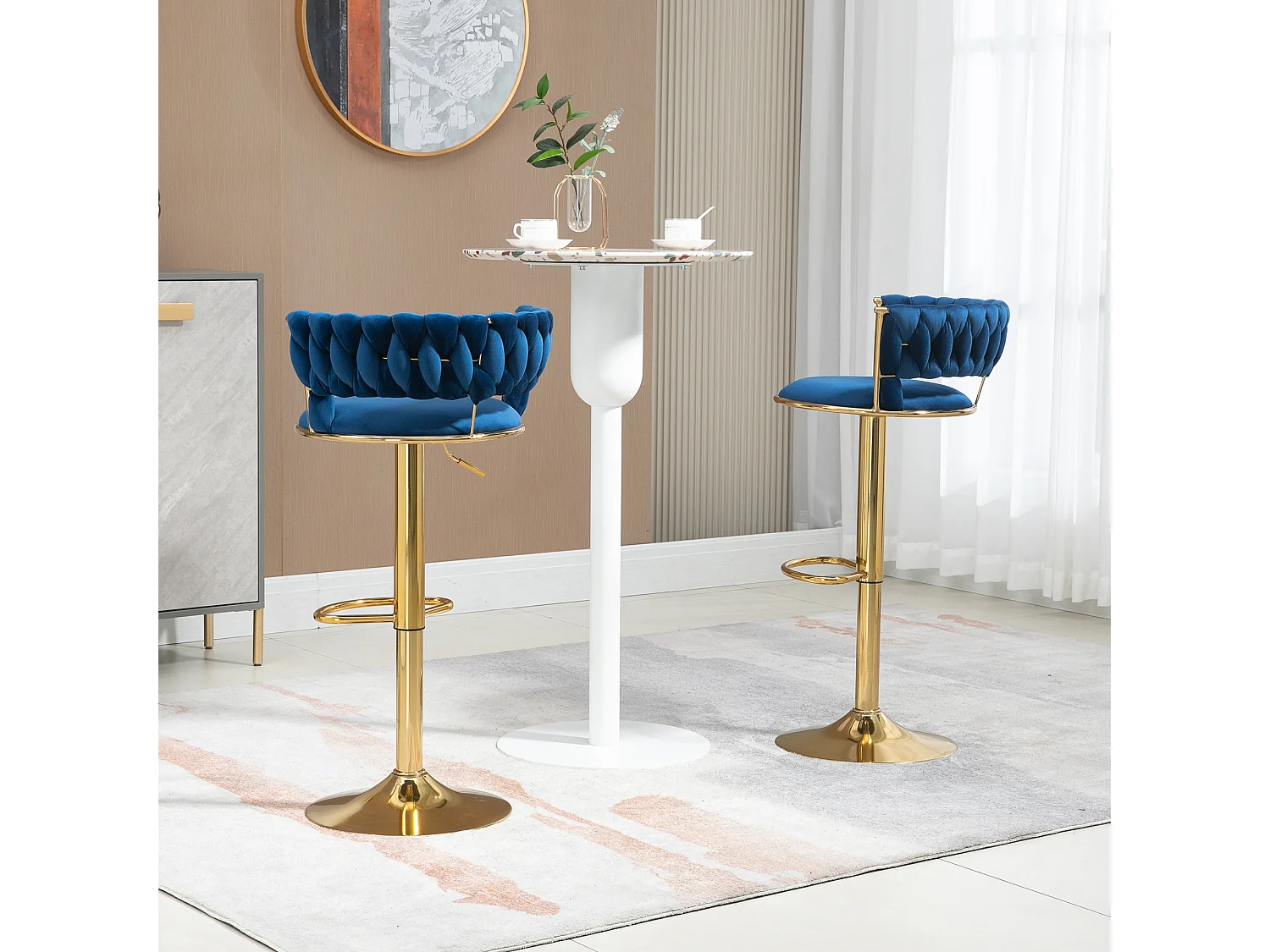 Set van 2 in hoogte verstelbare draaibare barkrukken