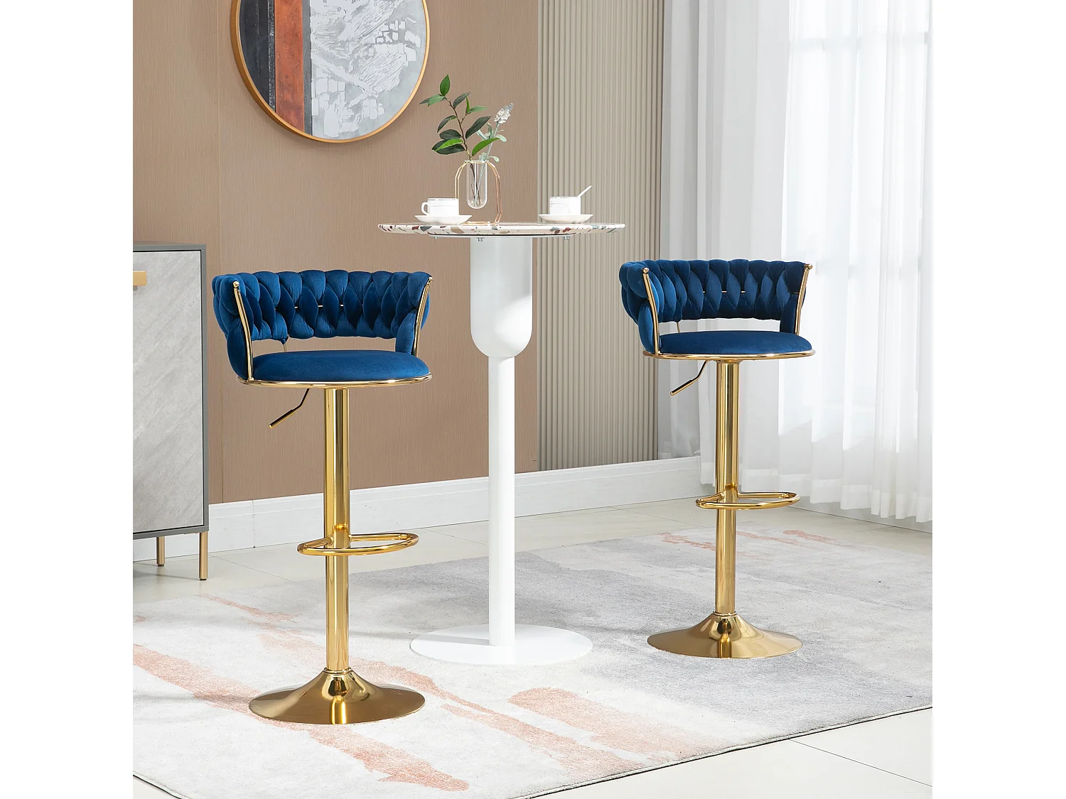 Set van 2 in hoogte verstelbare draaibare barkrukken