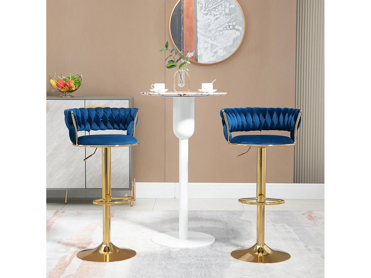 Set van 2 in hoogte verstelbare draaibare barkrukken