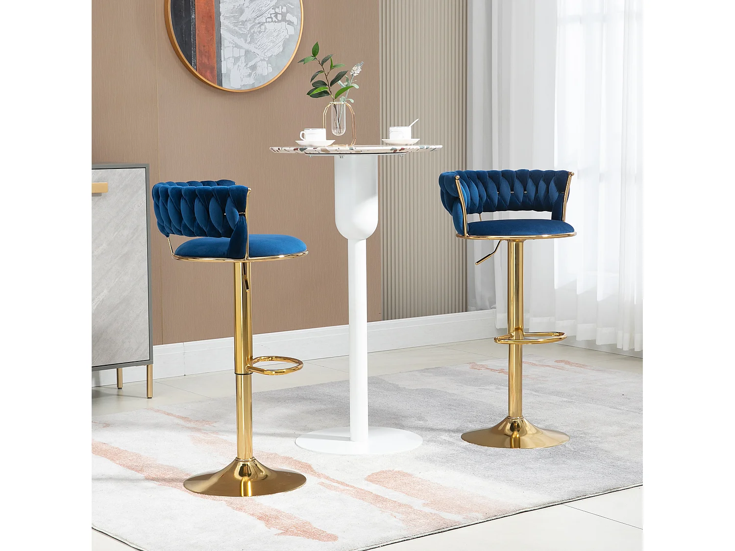 Set van 2 in hoogte verstelbare draaibare barkrukken