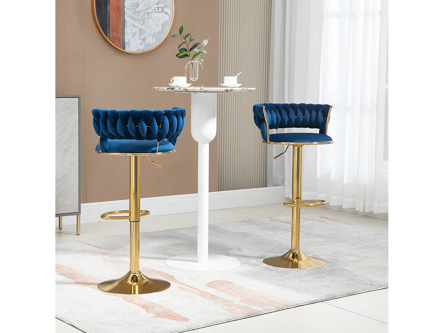 Set van 2 in hoogte verstelbare draaibare barkrukken