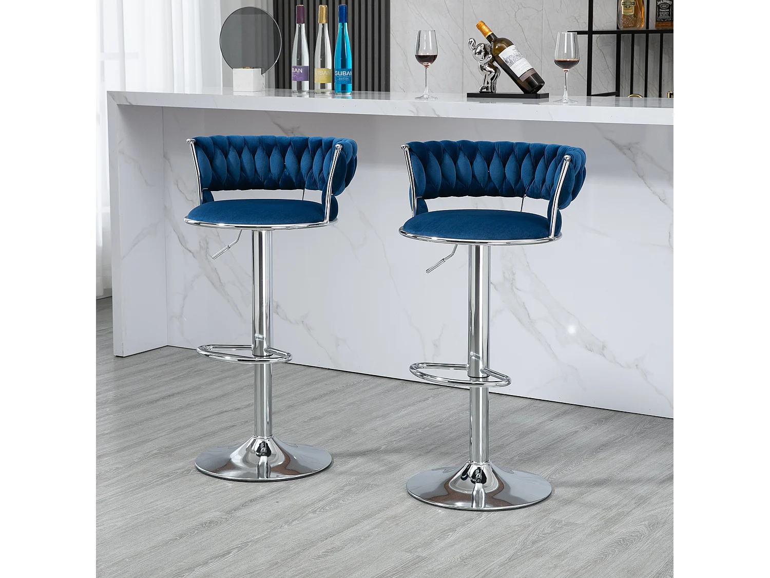 Draaibare barstoelen, set van 2 in hoogte verstelbare krukken
