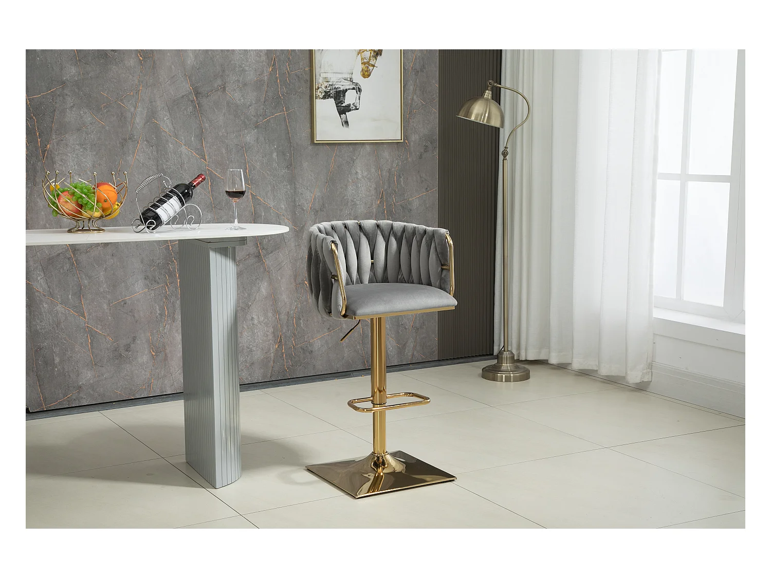 Tabourets de bar vintage avec dossier et repose-pieds, chaises de comptoir