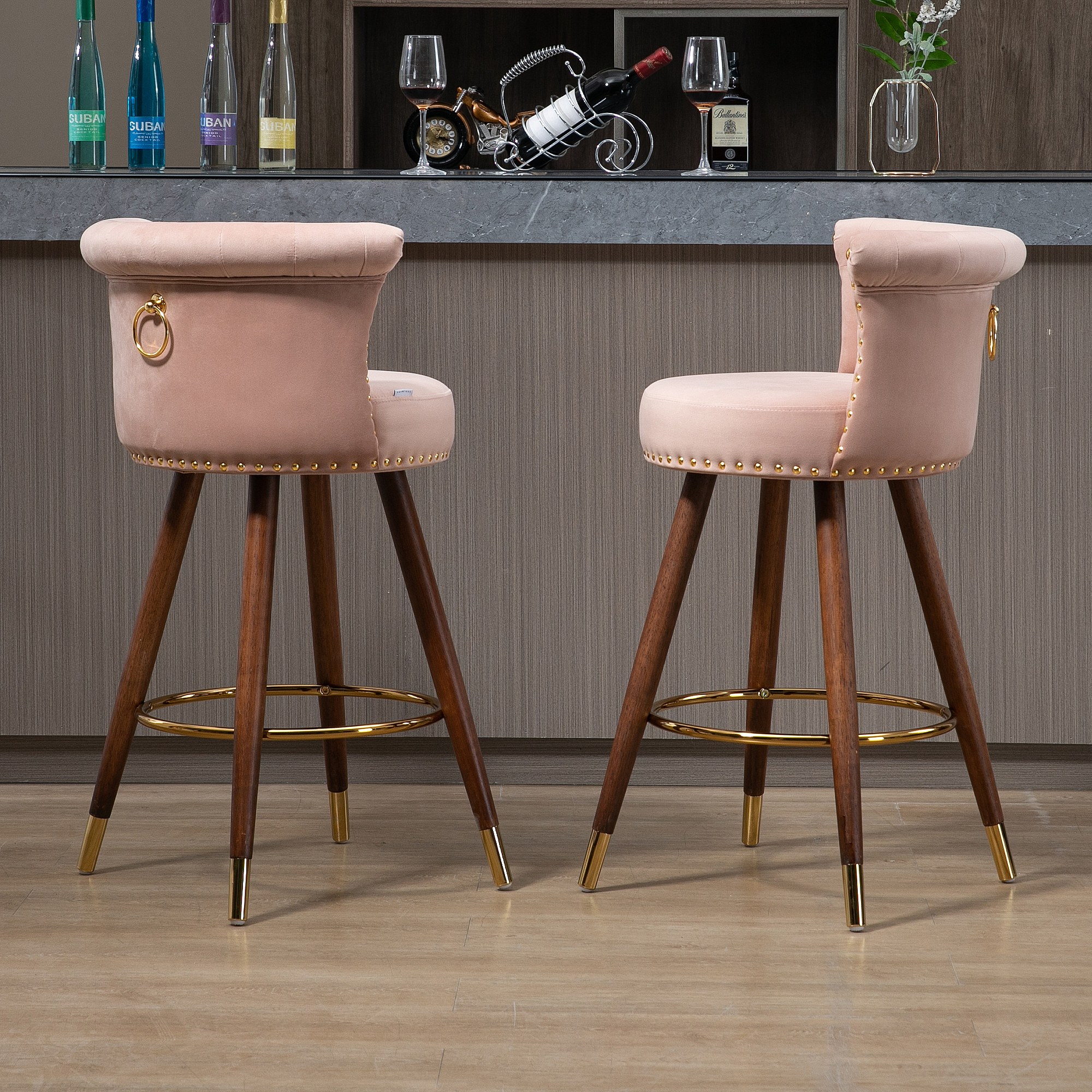 Relbiety - 2 Tabourets De Bar Réglables Avec Dossier En Simili Cuir - Pivots 360° - Parfait Pour îlot Cuisine Et Comptoir