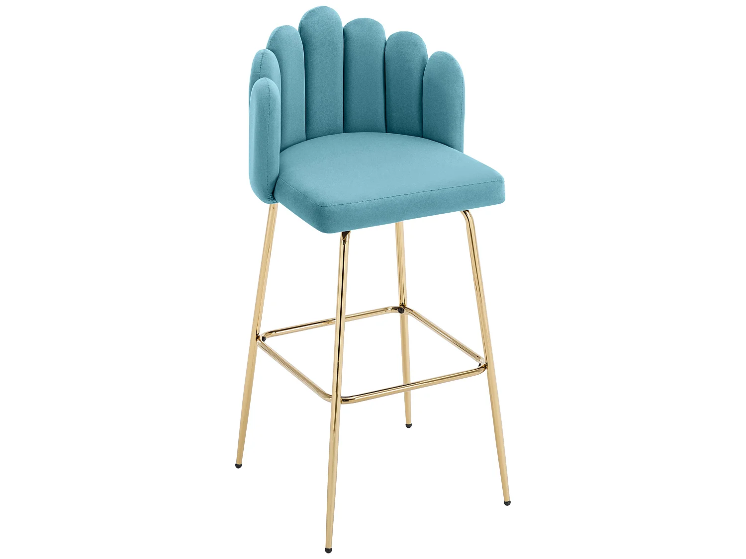 Chaises de bar en velours, lot de 2, couleur bleu tiffany