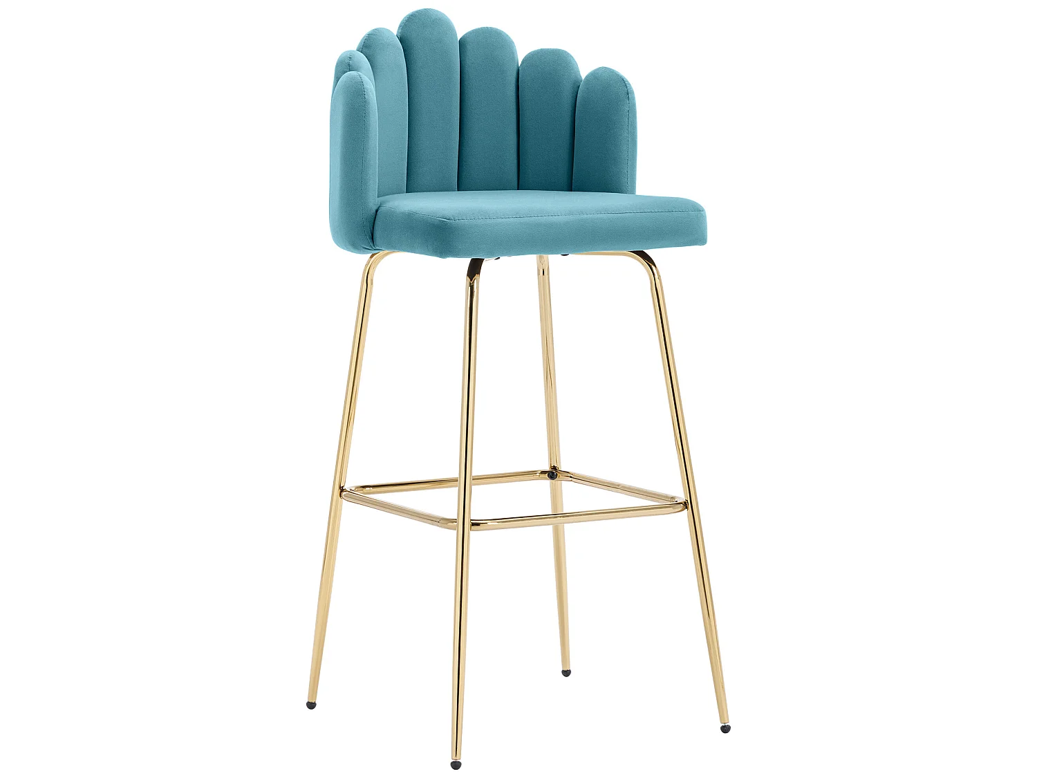Chaises de bar en velours, lot de 2, couleur bleu tiffany