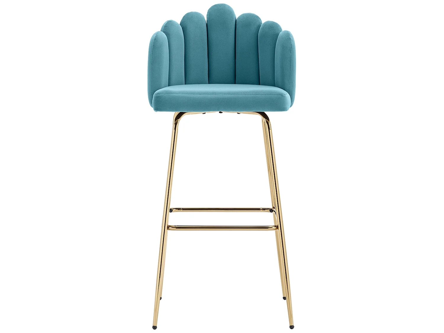 Chaises de bar en velours, lot de 2, couleur bleu tiffany