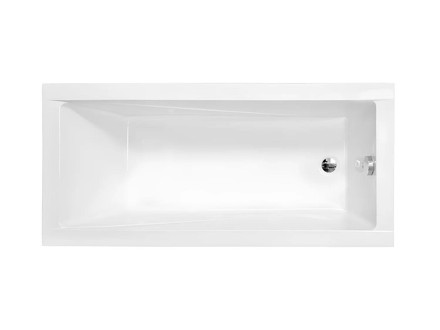 Baignoire rectangulaire blanche à encastrer + repose tête - MODERN SLIM - 150 x 70 cm